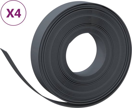 The Living Store Bordure de Jardin Flexible - Grijs - 10 mx 10 cm - PE (Polyéthylène)