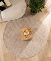 Rond vloerkleed Scandinavisch - Contour Gem beige 100 cm rond