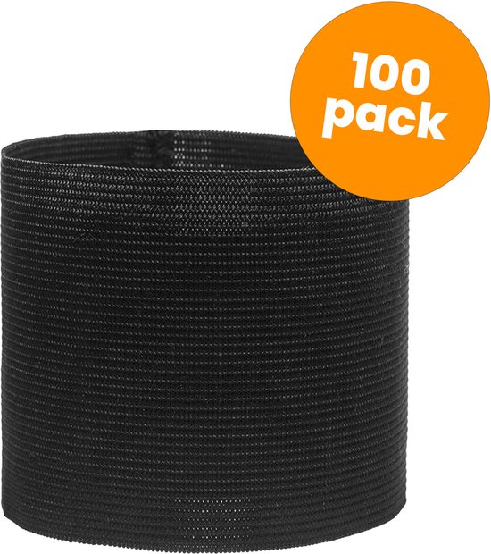 Brassards 100 pièces - Bande de deuil football - Seniors - Bande de deuil élastique - Ciclón Sports