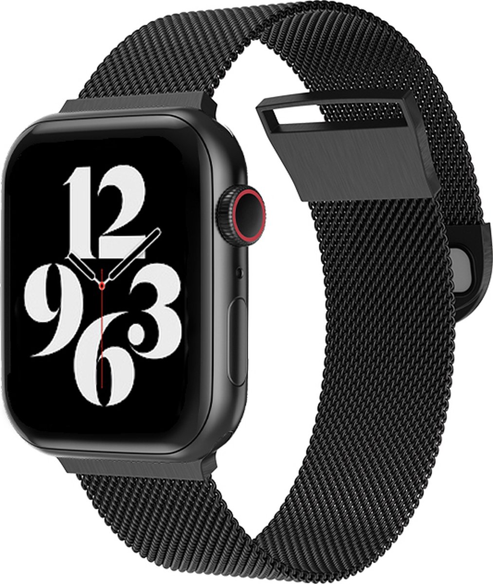 Gerrey® Milanees bandje geschikt voor Apple Watch - Zwart Magneet Sluiting - 38/40/41 mm - Gerrey - Series 1 2 3 4 5 6 SE 7 8 - Geschikt voor Apple Watch