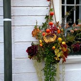 Seta Fiori - Hanging basket - Zijden bloemen - kunstplanten - Diameter 40cm - incl.verlichting -