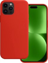 Hoes Geschikt voor iPhone 15 Pro Hoesje Siliconen Back Cover Case - Hoesje Geschikt voor iPhone 15 Pro Hoes Cover Hoesje - Rood