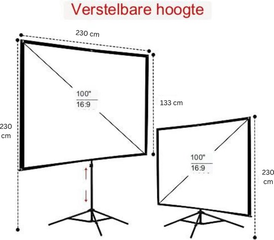 tectake® Écran de Projection 152x152cm, Toile projecteur 85 Format 1:1/16:9/4:3, Compatible HDTV et 3D, Ecran Projection Enroulable pour videoprojecteur, Facteur de Gain 1.0, Fixation Murale/Plafond