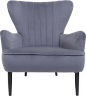 Loungestoel MCW-K37, cocktail fauteuil gestoffeerde fauteuil, fluweel ~ grijs