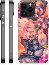 Hoesje Super als Moederdag Cadeau Geschikt voor iPhone 15 Pro Max Telefoontas met Zwarte rand Bosje Bloemen