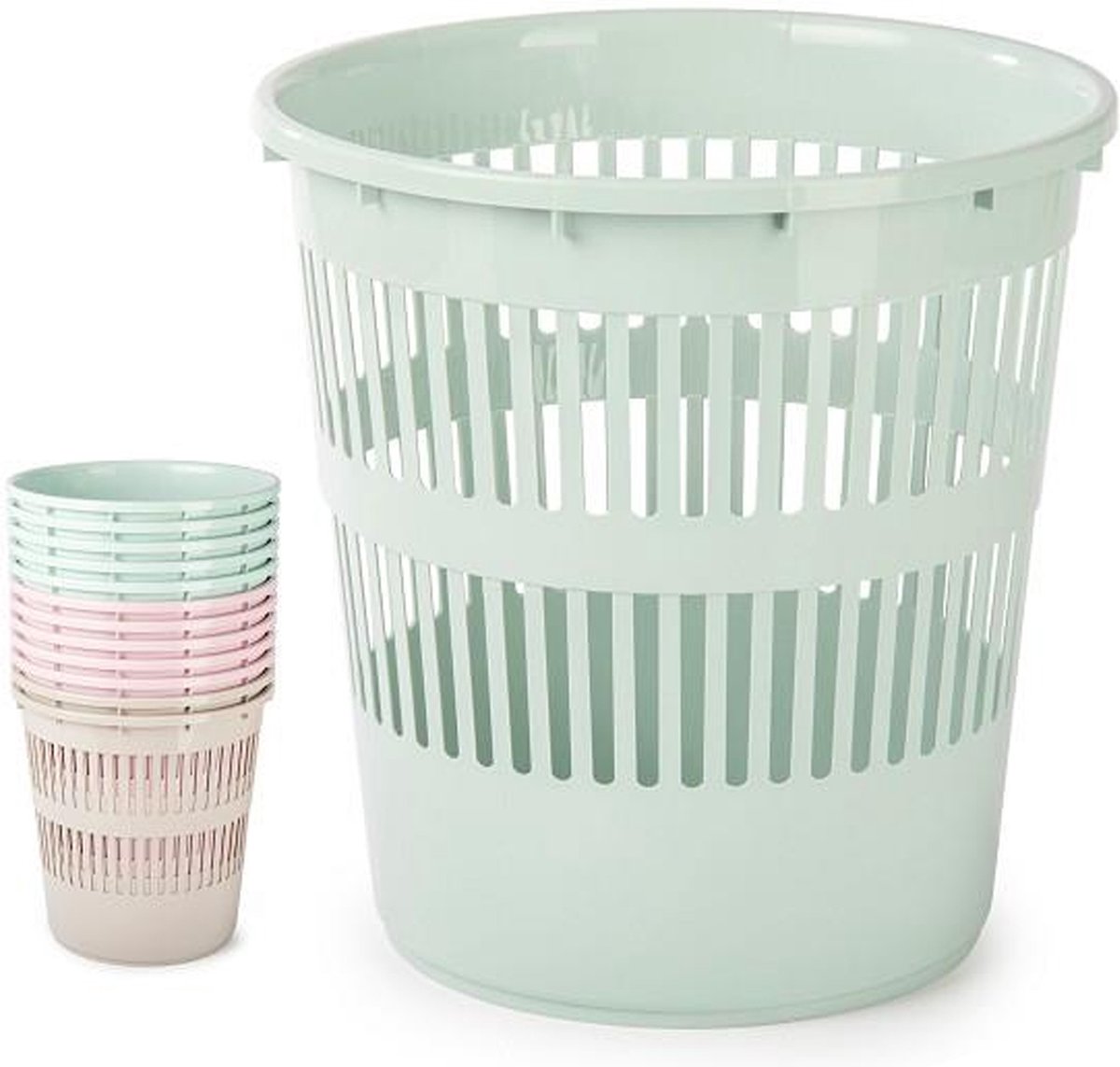 Plasticforte Afvalemmer - 10 liter - 28 cm - kunststof - oud roze - prullenmand