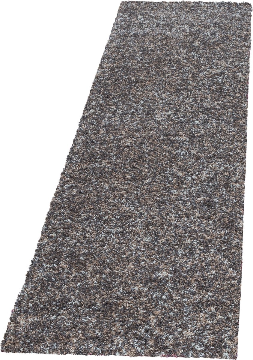 flycarpets Lorium Loper Vloerkleed - Taupe / Grijs / Beige - Hoogpolig - 80x150 cm