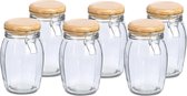 Zeller Voorraadpotten/bewaarpotten - 6x - 1.2L - glas - met beugelsluiting - D12 x H19 cm