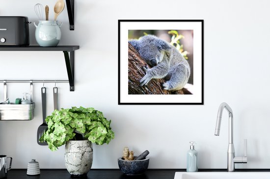Cadre photo avec affiche - Koala - Tronc d'arbre - Peluche - Kids - Garçons - Meiden - 40x40 cm - Cadre pour affiche