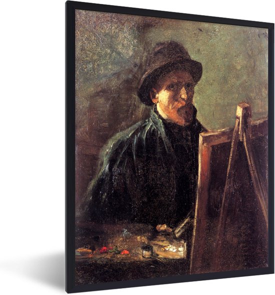 Fotolijst incl. Poster - Zelfportret als schilder - Vincent van Gogh - 60x80 cm - Posterlijst