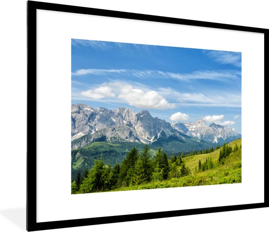 Fotolijst incl. Poster - Alpen - Bergen - Gras - 80x60 cm - Posterlijst