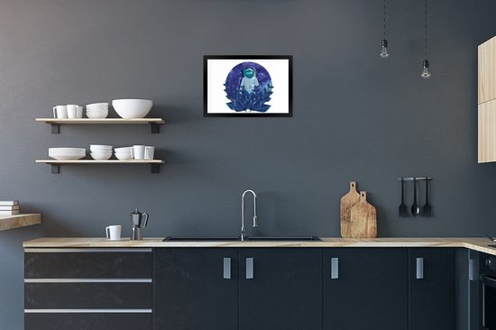 Photo encadrée - Illustration pour enfants d'un astronaute parmi les étoiles cadre photo noir sans passe partout 30x20 cm - Affiche encadrée (Décoration murale salon / chambre)