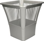 Plasticforte Poubelle/poubelle/poubelle de bureau - plastique - gris argenté - 30 cm