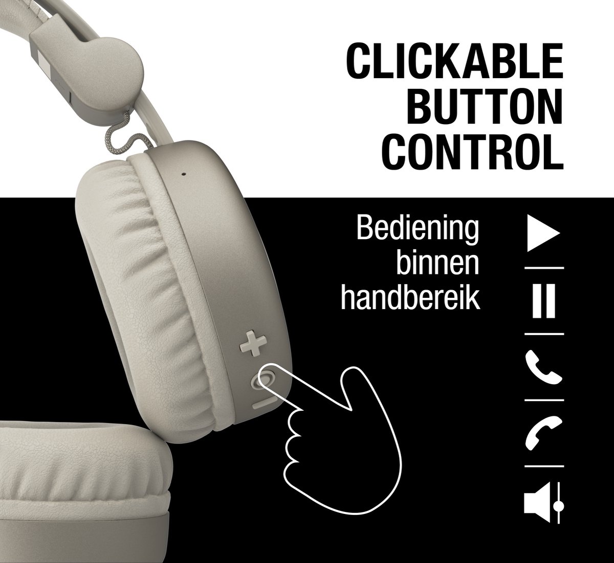 Afbeelding 2 van Fresh ‘n Rebel Code Core – Draadloze on-ear koptelefoon – Bluetooth - 30 uur Speeltijd - Silky Sand