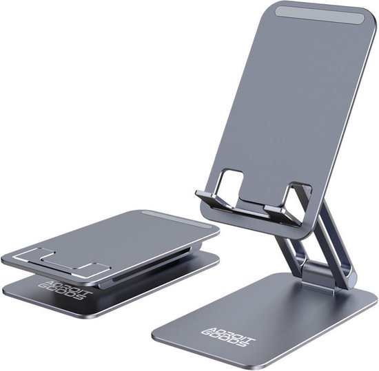 Foto: Adroitgoods aluminium telefoonhouder universele standaard bureau en desktophouder grijs verstelbaar