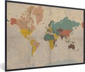 Fotolijst incl. Poster - Wereldkaart - Vintage - Atlas - Kind - Jongetjes - Meid - 30x20 cm - Posterlijst