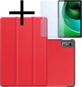 Hoesje Geschikt voor Lenovo Tab M10 5G Hoesje Case Hard Cover Hoes Book Case Met Screenprotector - Rood