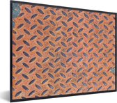 Fotolijst incl. Poster - Diamantplaat - Retro - Roest - 40x30 cm - Posterlijst