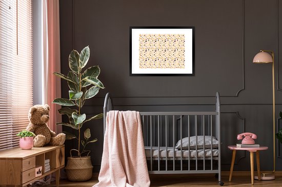 Fotolijst incl. Poster - Patroon - Terazzo - Structuur - 80x60 cm - Posterlijst