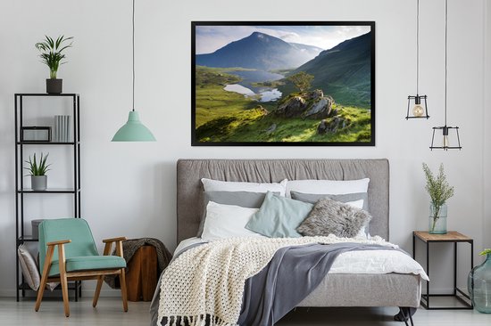 Photo encadrée - Image colorée d'un cadre photo paysage de montagne 120x80 cm - Affiche encadrée (Décoration murale salon / chambre)