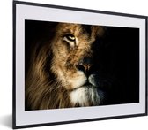 Cadre photo avec poster - Lion - Lumière - Portrait - 60x40 cm - Cadre poster