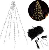 Cheqo® Vlaggenmast Verlichting - Lichtketting Vlaggenmast - Kerstverlichting - Kerstboom Verlichting - 120 LED's - 200cm - Inclusief Haringen