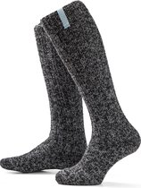 SOXS.co® Wollen sokken | SOX3613 | Donkergrijs | Kniehoogte | Maat 37-41 | Porcelain blue label