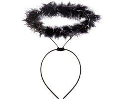 Engel halo - diadeem/tiara/haarband - zwart - Halloween/horror thema accessoires