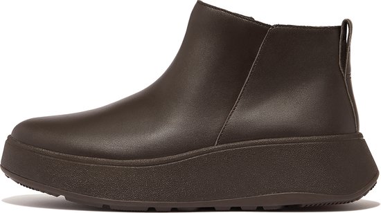 FitFlop F-Mode Leather Flatform Zip Ankle Boots