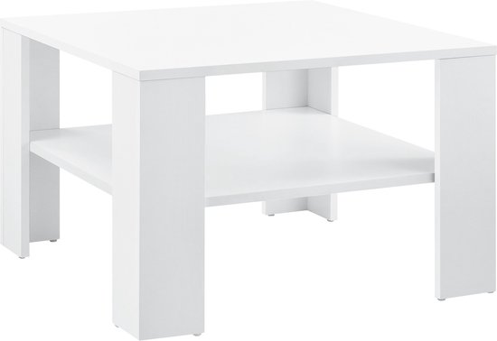 Table basse Axelle - Carrée - 60x60x40 - Wit - Placage Aggloméré - Design Moderne