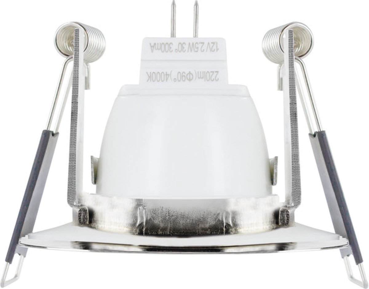 Integral Mini Inbouwspot Gepolijst Chroom Nikkel IP65 | Zaagmaat 4.5cm | Voor MR11 GU4 of PAR11 GU10 Ø3.5cm