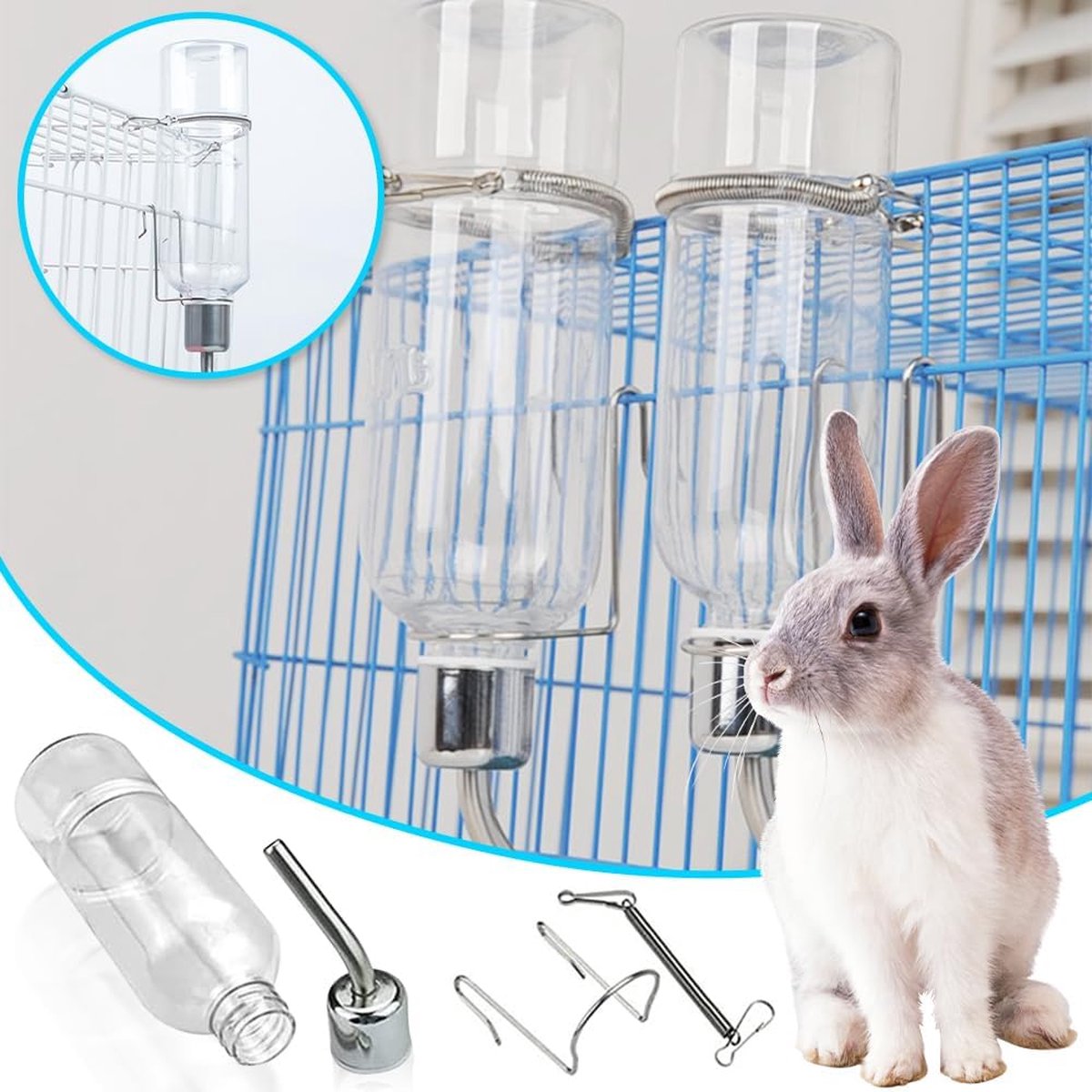 Dieren Drinkfles Onsinic Kleine Dieren Waterfles 1 Liter – Geen Druppel, Rollende Bal, Hangend Of Staand, Voor Konijn, Hamster, Cavia Hamster Konijn Cavia Drinkfles