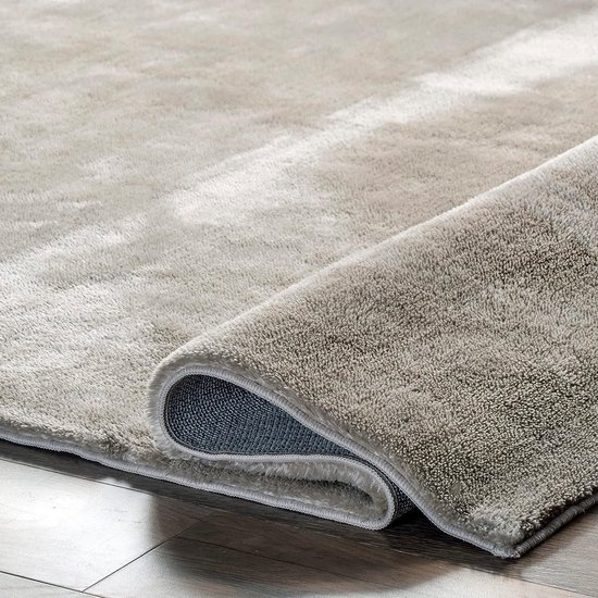 Tapis uni Solid à poils longs et lavable Flycarpets - Beige - 160x230 cm