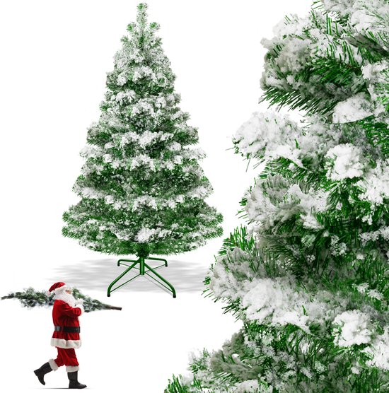 KESSER® Kerstboom - Dennenboom - Kunstkerstboom Snelle montage incl. kerstboomstandaard - 180cm, Sneeuw