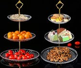 taartstandaard, 2 stuks, met 3 niveaus, cupcake-dessertstandaard met metalen stang, voor bruiloft, feest, verjaardag, festivals en dagelijks gebruik.