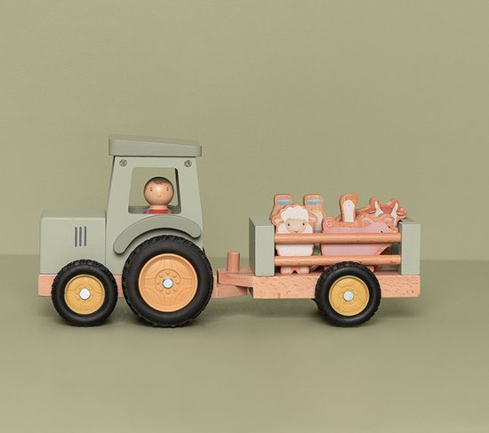 Tracteur Little Dutch avec remorque Little Farm - Véhicule jouet