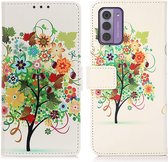 Nokia G42 Hoesje Portemonnee Book Case Boom Print