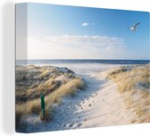 Canvas schilderij - Natuur en duinen 120x90 - Kamer decoratie accessoires - Schilderijen woonkamer strand en zee - Wanddecoratie slaapkamer - Muurdecoratie keuken - Wanddoek interieur binnen - Woondecoratie huis - Woonaccessoires