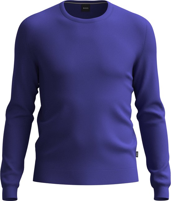 BOSS Leno Slim Fit pull en laine - pull pour homme à col rond - violet - Taille : 3XL