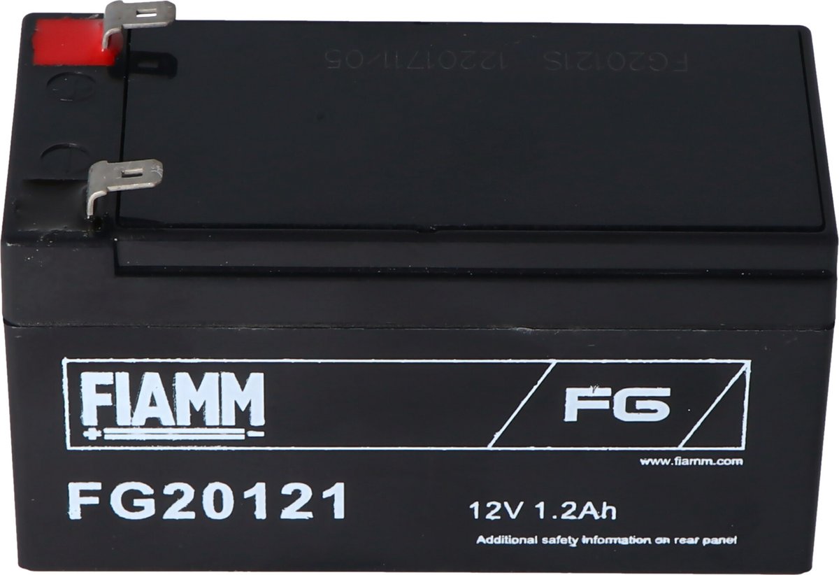 Fiamm FG20121 batterij 1200 mAh loodbatterij 12 volt met 1200 mAh, 2 x 4,8 mm stekkercontacten