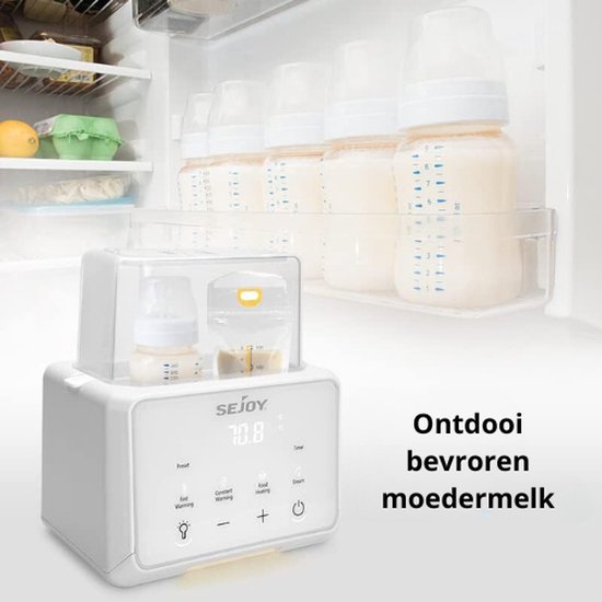 Dubbele digitale Flessenwarmer - 6-in-1 Babyvoeding Warmer - Wit van Alecto — afbeelding 4
