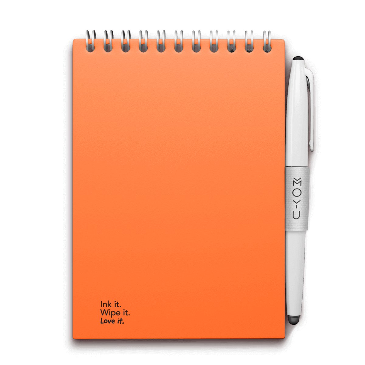 MOYU - Sunset Orange Notebook - Uitwisbaar Notitieboek A6 Hardcover - Multifunctionele pagina’s - Inclusief uitwisbare pen, houder en wisdoekje