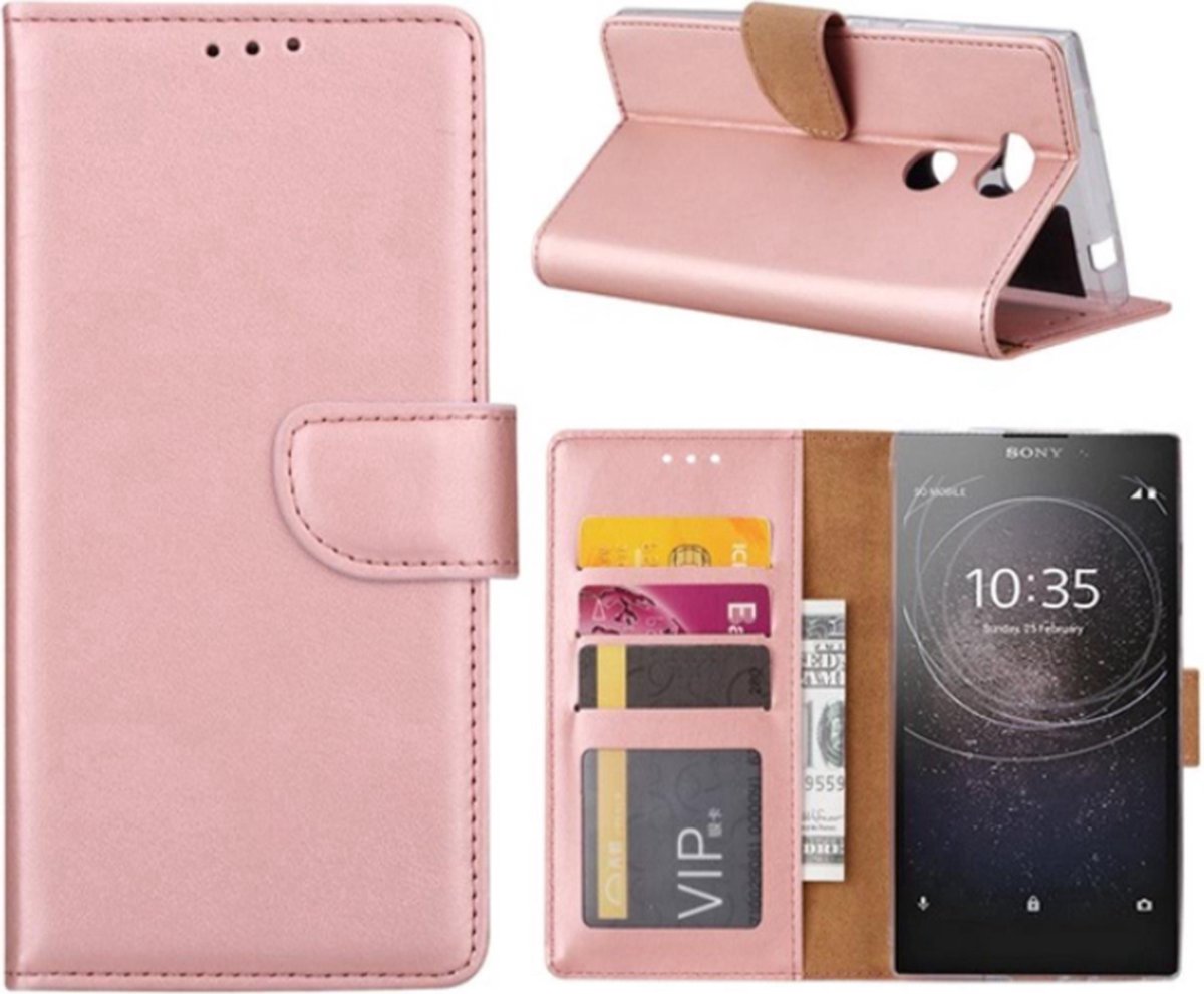LuxeBass Hoesje geschikt voor Sony Xperia L2 - Bookcase Rosegoud - portemonnee hoesje gsm hoesje - telefoonhoes - telefoonhoesjes