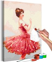 Doe-het-zelf op canvas schilderen - Coquette in Dress.