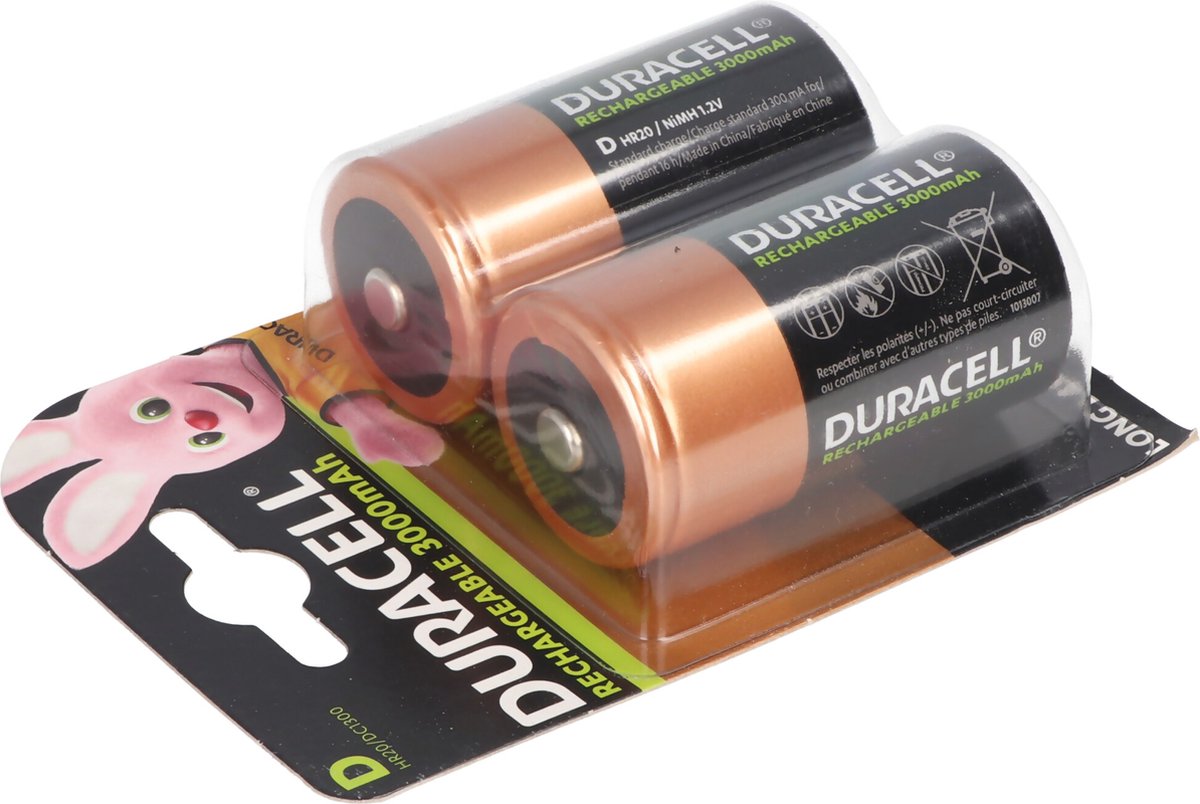 Piles Rechargeables D / HR20 3000mAh Duracell (par 2) - Bestpiles