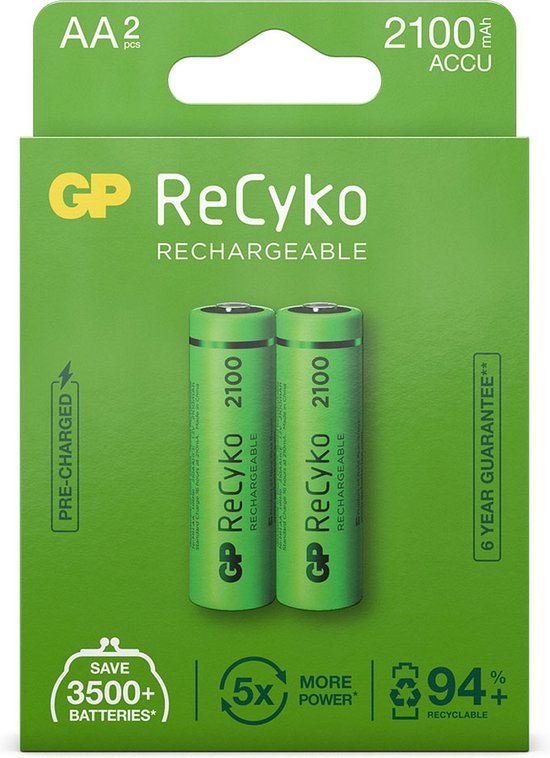 GP Batteries 2100 mAh AA Oplaadbare batterij Nikkel-Metaalhydride (NiMH) |  bol.com