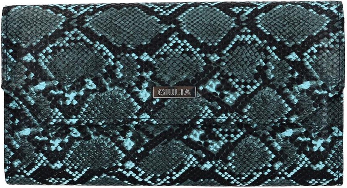 Giulia Clutch handbag handtas galatasje - antraciet lichtblauw slangenprint (azul mambilina)