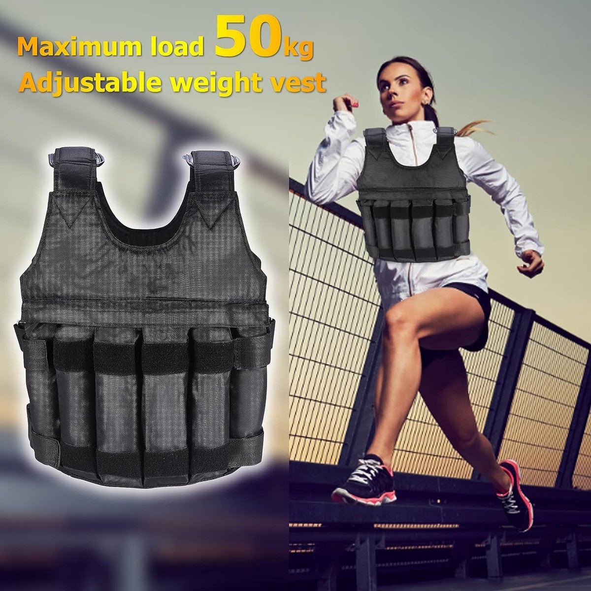 Bodybuildingvest, luchtdoorlatend gewichtsvest van Oxford