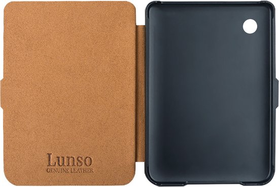 Lunso Geschikt voor Kobo Clara 2E hoes (6 inch) - Leren sleepcover - Cognac van Lunso — afbeelding 5