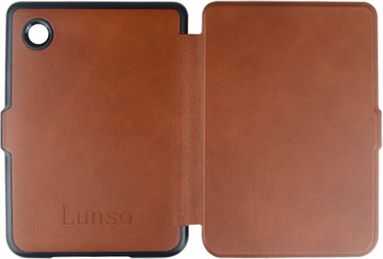 Lunso Geschikt voor Kobo Clara 2E hoes (6 inch) - Leren sleepcover - Cognac van Lunso — afbeelding 3